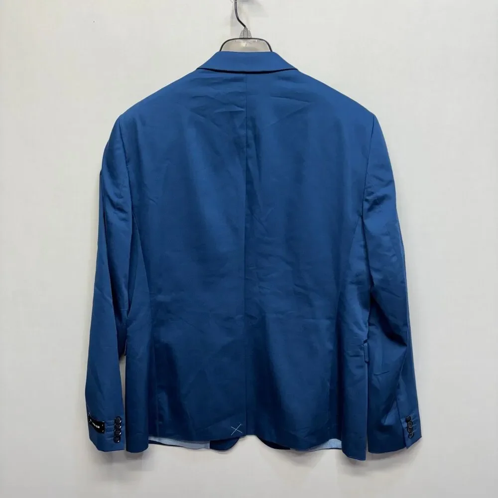 NWT Express Men Blazer Jacket Size 46L 46 Long Extra Slim Blue C085 -25